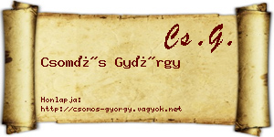 Csomós György névjegykártya