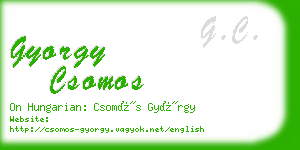 gyorgy csomos business card